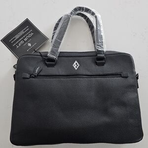 Ralph LAUREN Black Leather Men's MESSENGER Bag
